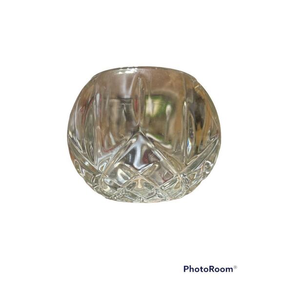 Vintage Homco Made in USA Heavy Crystal 2.5" Round Candle Holder Tea Light - Picture 3 of 3